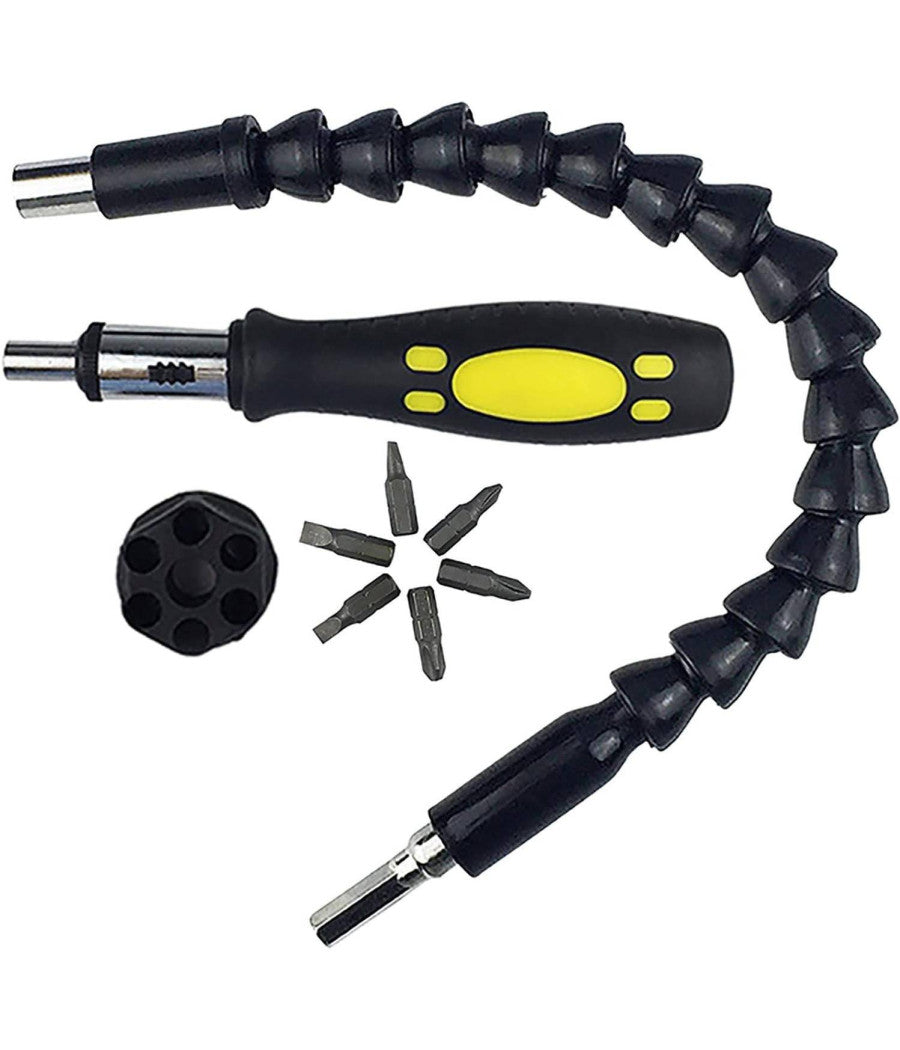 Cacciavite Con Estensione Flessibile E Con Punte Di Ricambio 8 In 1         