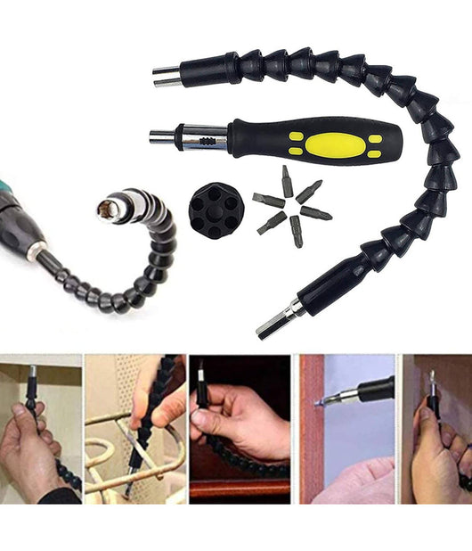 Cacciavite Con Estensione Flessibile E Con Punte Di Ricambio 8 In 1         