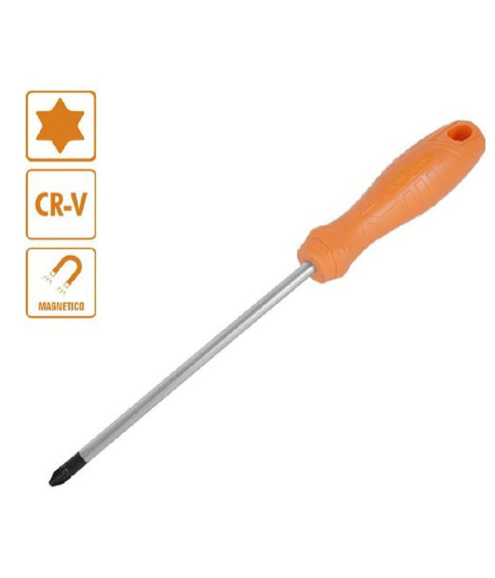 Cacciavite Giravite 6x200mm Con Punta Magnetica A Stella In Acciaio Cr-v 97519         