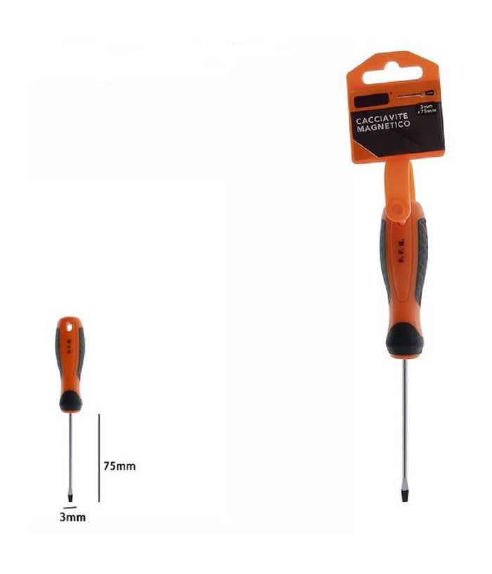 Cacciavite Giravite Magnetico Punta A Taglio 3x75mm Impugnatura Ergonomica 07423         