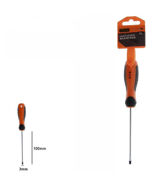 Cacciavite Giravite Magnetico Punta Taglio 3x100mm Impugnatura Ergonomica 07424         