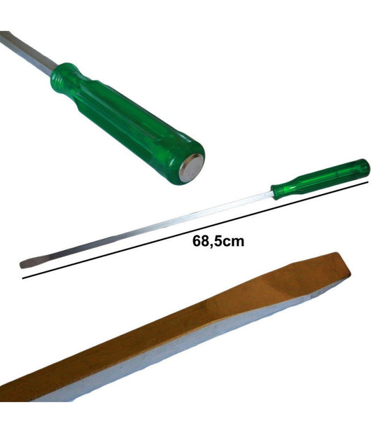 Cacciaviti Giravite Lunghi 685 Mm X 12 Mm Ad Impatto Punta Piatta A Taglio         