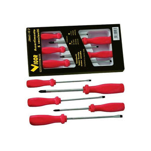 Cacciaviti Vigor Red-Grip Serie 5 Pezzi