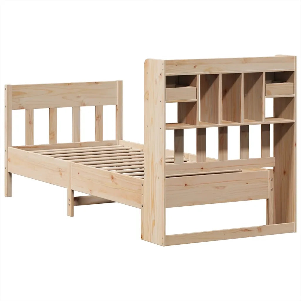 Letto singolo | Letto per adulti | Giroletto senza Materasso 90x200 cm in Legno Massello di Pino