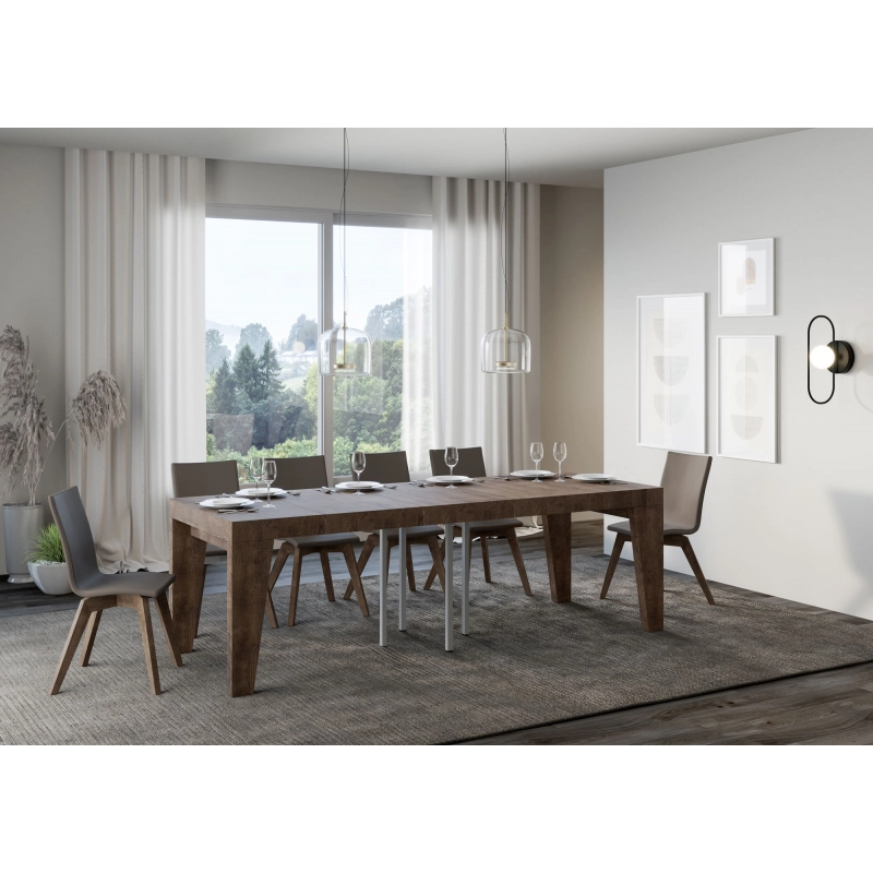 Tavolo allungabile 90x90/246 cm Naxy Premium - Noce