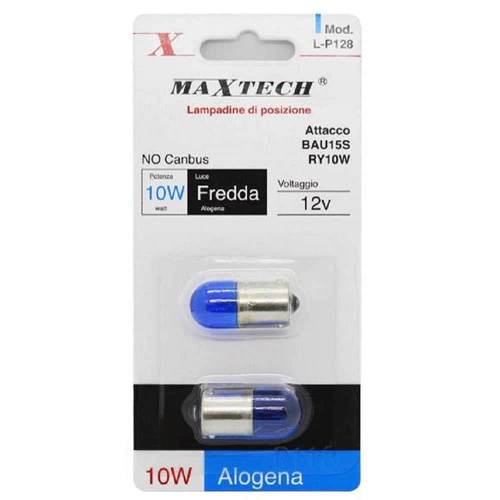 Trade Shop - Lampadine Di Posizione Bau15s Ry10w Auto 12v Luce Fredda Alogena L-p128 No Canbus -