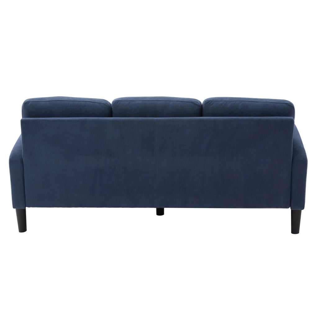 Divano Angolare con Chaise Longue 3 Posti ¨C MINIMAL ¨C Tessuto a Coste, Gambe in Plastica, 166x118x77 cm
