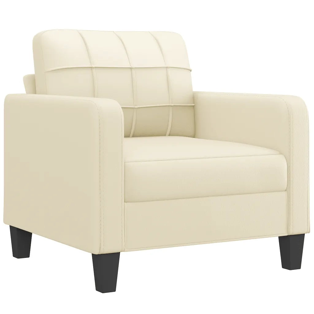 Set di Divani 3 pz con Cuscini Crema in Similpelle 3201349