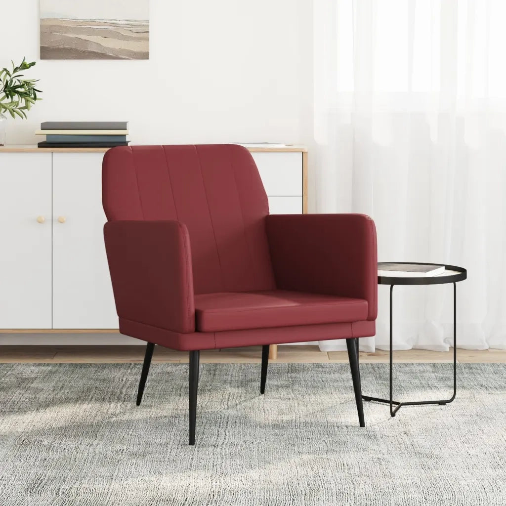 Poltrona Rosso Vino 61x78x80 cm Similpelle cod mxl 5632
