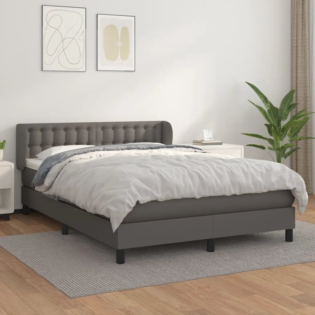 Giroletto a Molle con Materasso Grigio 140x200 cm in Similpelle 3127317