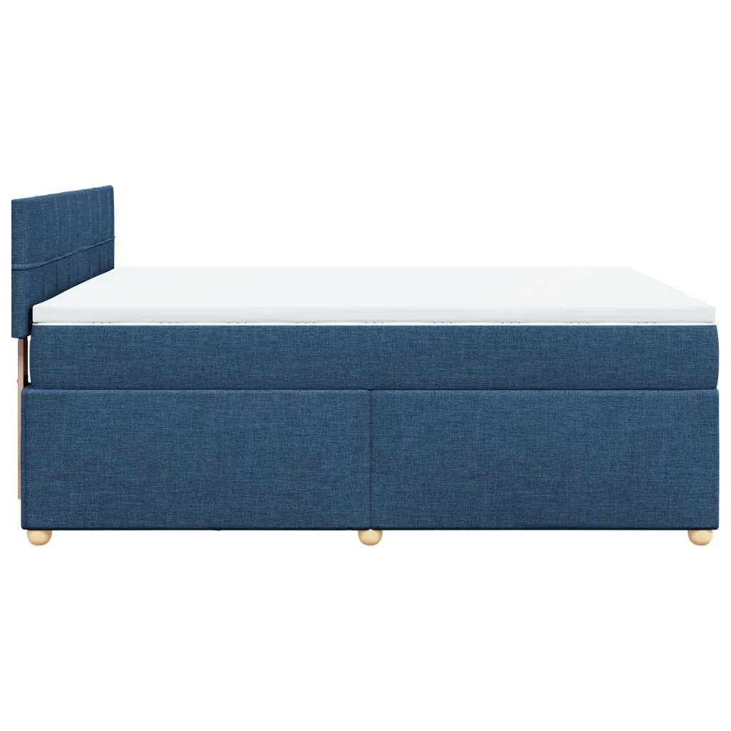 Giroletto a Molle con Materasso Blu 160x200 cm in Tessuto
