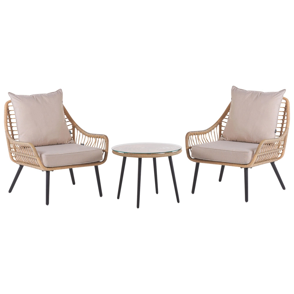 Set di copricuscini per esterni per seduta e schienale Beige UV resistente stile minimalista