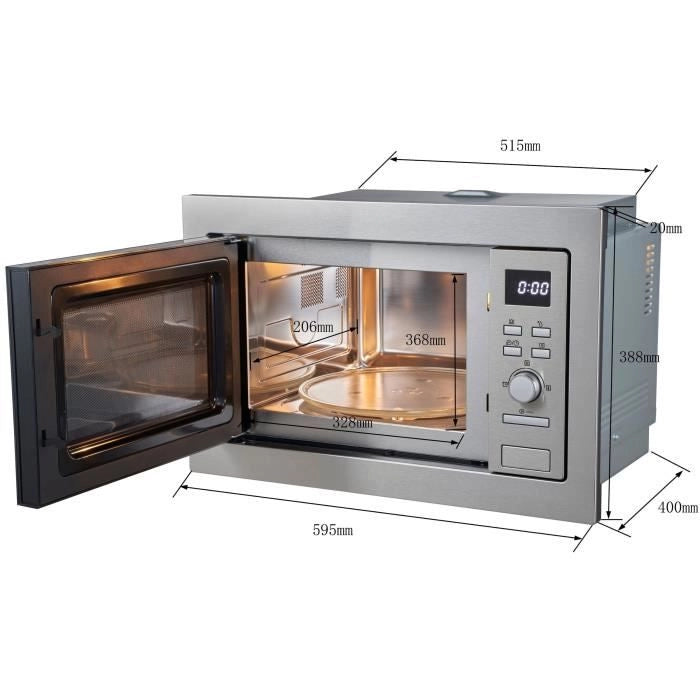 CONTINENTAL EDISON CEMO25GE2 Grill microonde da incasso Nero L59,5 x H38,8 x P40 cm 25L