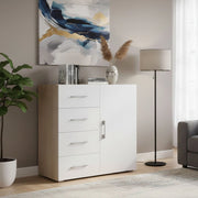 Madia Aracnida, Credenza un Ripiano Made in Italy, 90x41x87h cm Bianco