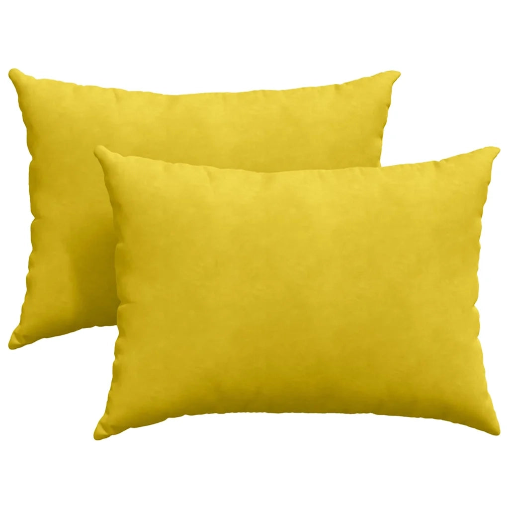 Cuscini da Divano 2 pz-Set di 2 Cuscini per Sofa Giallo 70 x 50 cm Tessuto in Cords