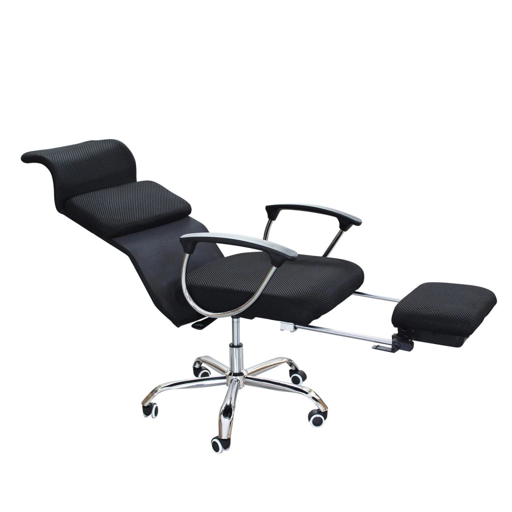 Sedia da Ufficio con Poggiapiedi in Poliuretano cm 59x63x128 - EUSTACE