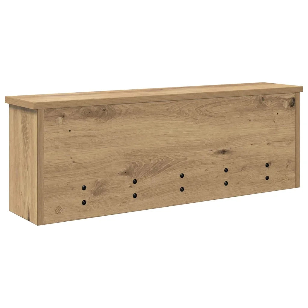 vidaXL Appendiabiti a muro rovere artigianale 75 x 16 x 26 cm