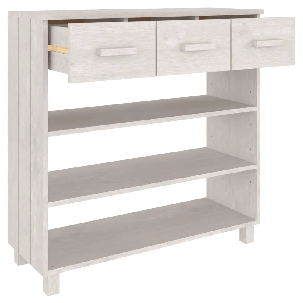 Tavolo Consolle | Tavolo d'Ingresso Bianco 90x35x90 cm Legno Massello di Pino