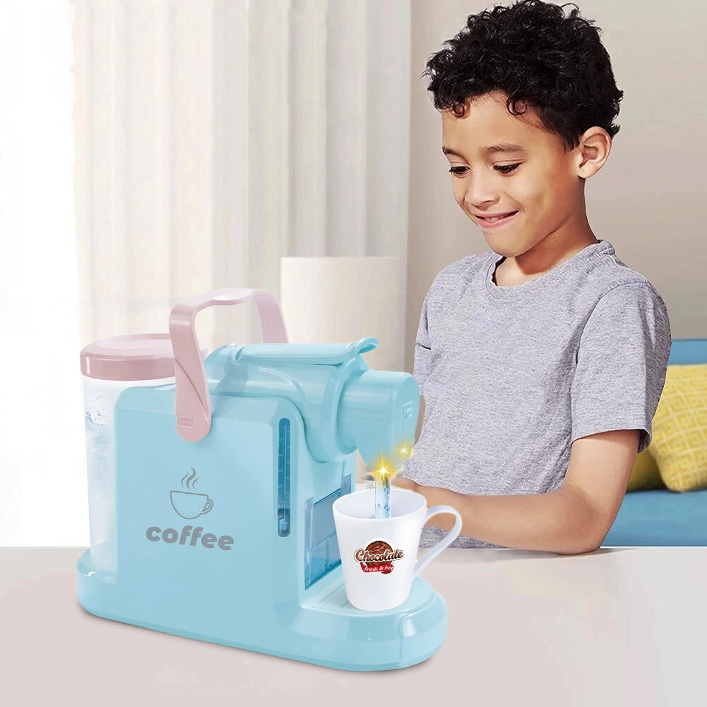 Macchina per Caffè Giocattolo per Bambini Eroga Acqua Gioco Realistico Blu