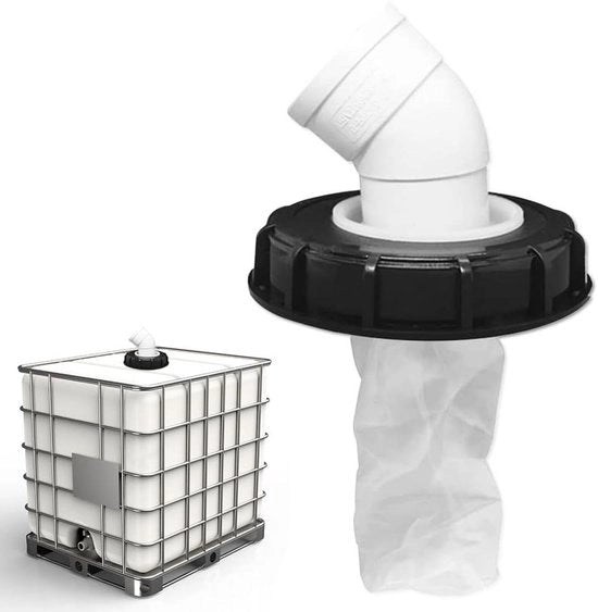 Filtro di copertura IBC in nylon premium con griglia, 163 mm, DN 75, 45 gradi - Copertura per contenitore IBC con bow per filtrazione di serbatoio di acqua di pioggia - Lavabile