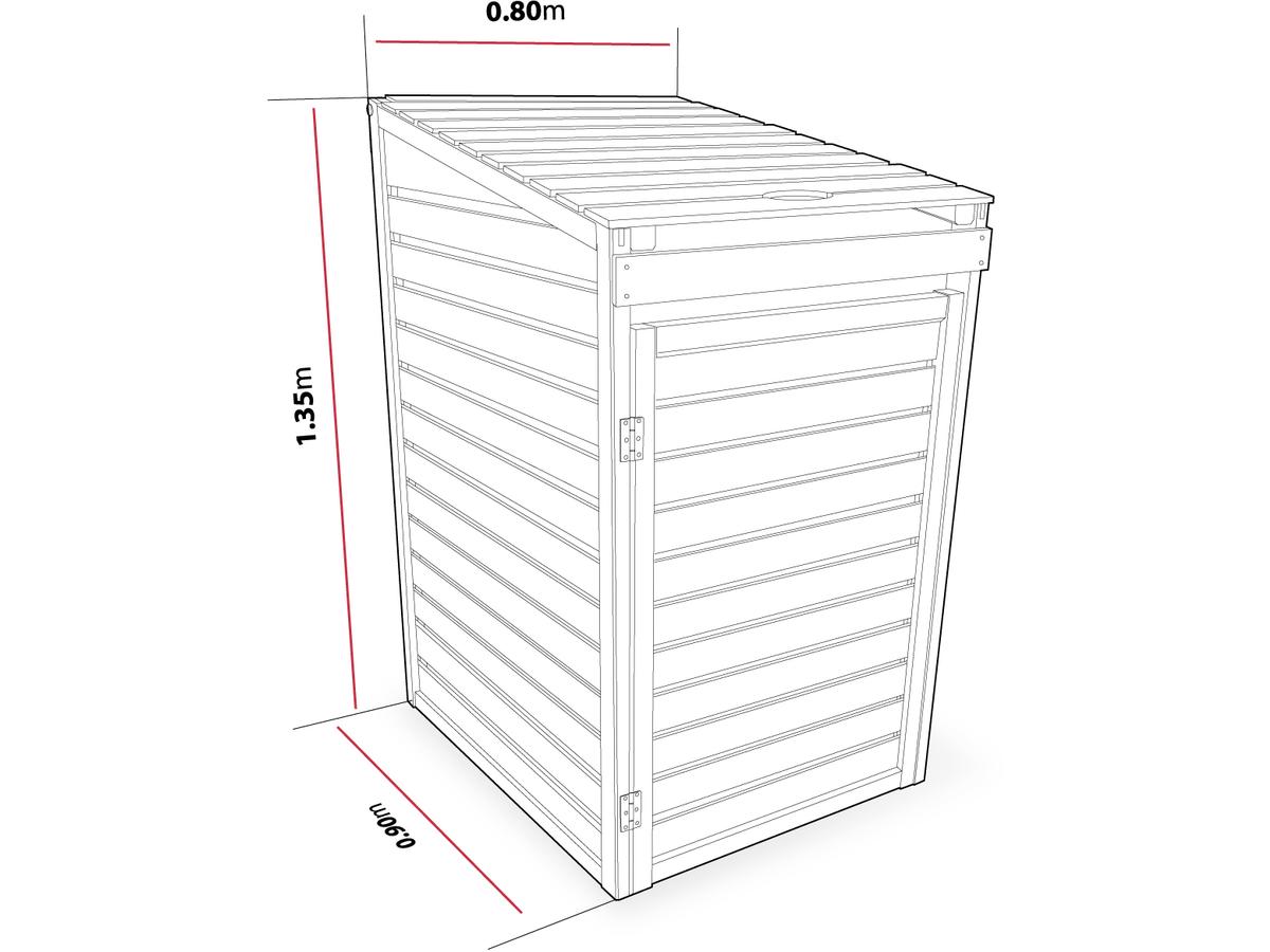 Cestino singolo - 80 x 90 x 135 cm