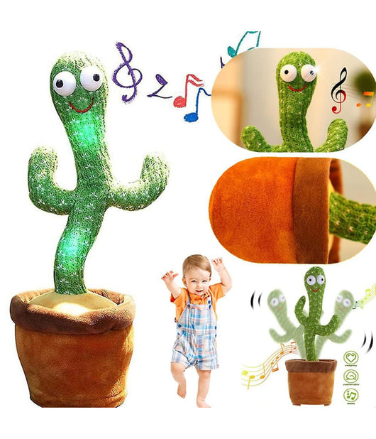 Cactus Ballerino Giocattolo Pupazzo Peluche Parlante Canta Balla Luci E Suoni         