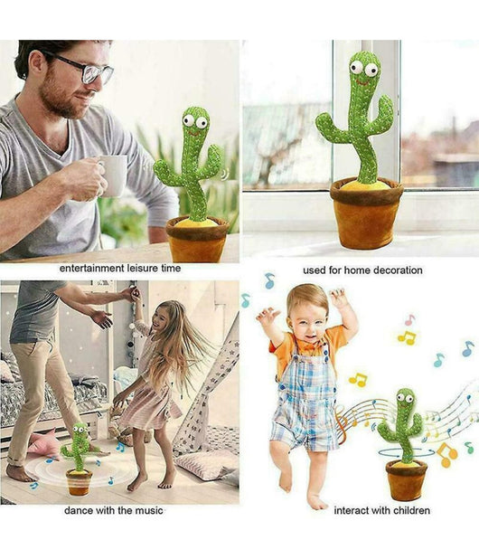 Cactus Ballerino Giocattolo Pupazzo Peluche Parlante Canta Balla Luci E Suoni         