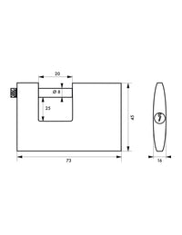 Lucchetto Cargo 70mm, 2 chiavi HG5, ottone pieno, arco acciaio inox, serranda, container, garage,  per industria - THIRARD