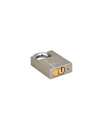 Lucchetto a chiave Quadra, guardia alta in acciaio, 50mm, arco temprato nichelato, 4 chiavi reversibili - Thirard