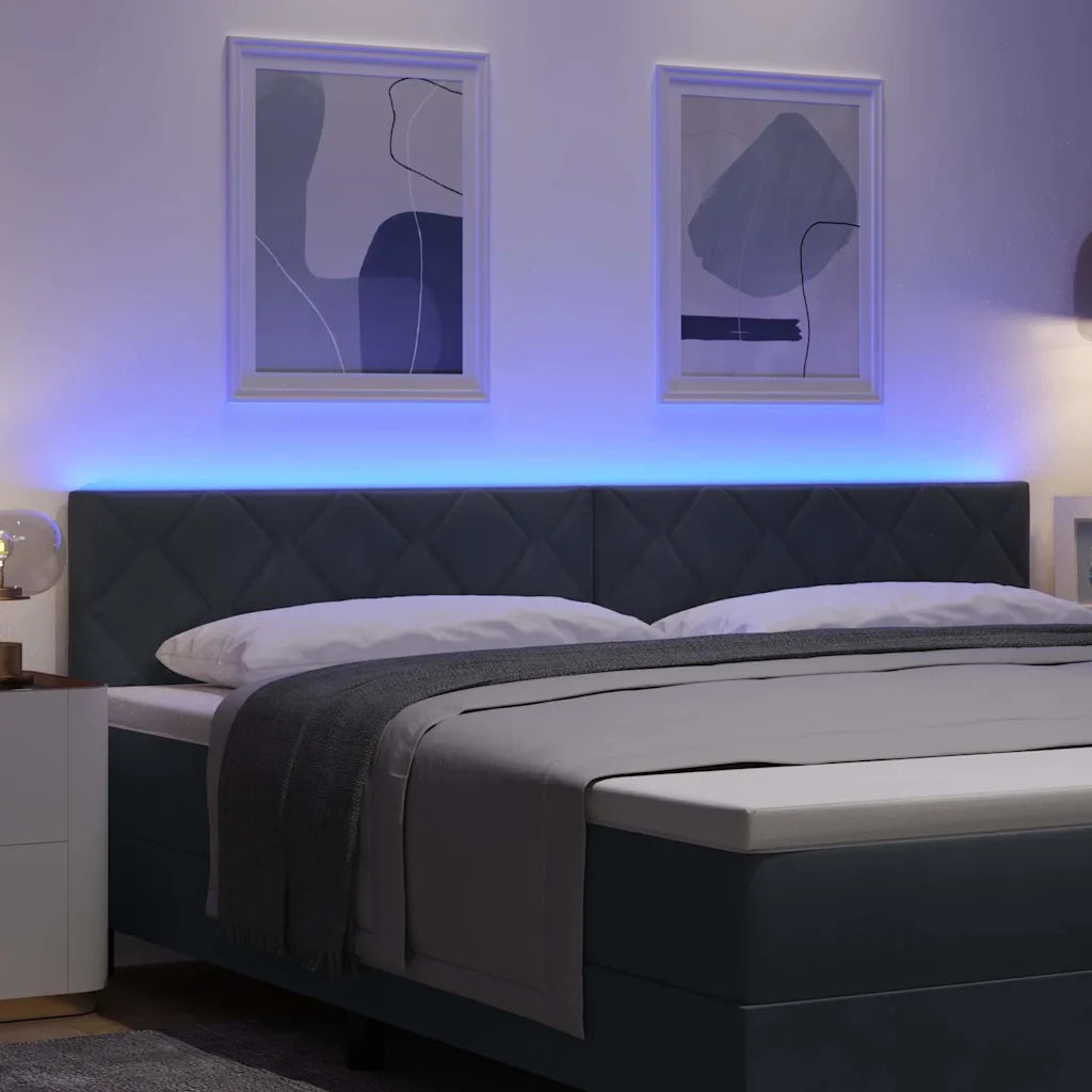 Testiera LED Grigio scuro 200 cm Velluto 3338260