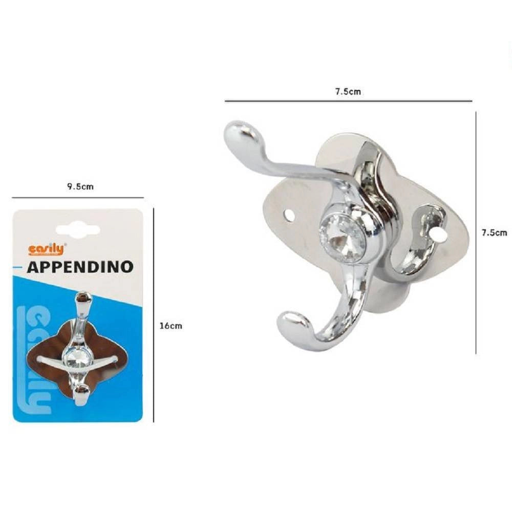 Trade Shop - Appendino Gancio Appendi Abiti Porta Asciugamano 1 Posto Bagno Diamante 52172 -