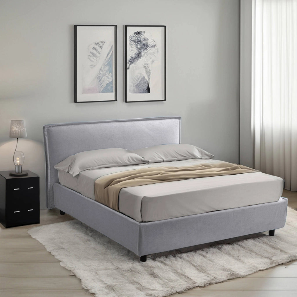 Letto Matrimoniale Brolo, Letto Matrimoniale Sfoderabile Made in Italy, Grigio