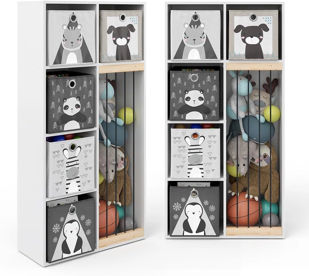 Libreria bambini Marvin, Bianco, 72 x 143 cm, adatto per riporre giocattoli e libri
