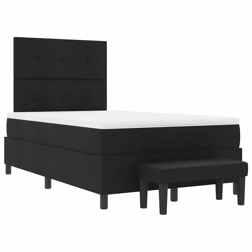 Letto a molle con cuscino Nero 120 x 190 cm Tessuto 3344053