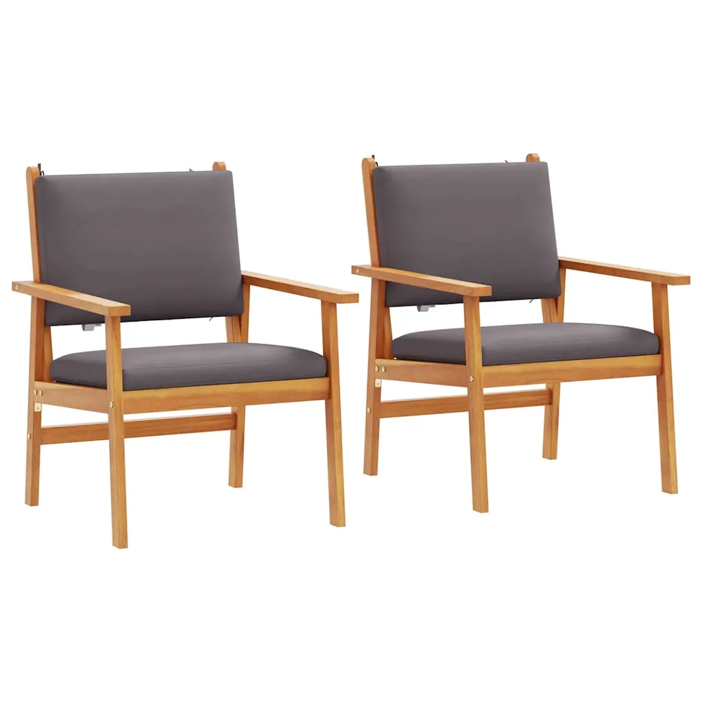 Sedia da Giardino 2 pcs Antracite Legno di Acacia Massello 4106580