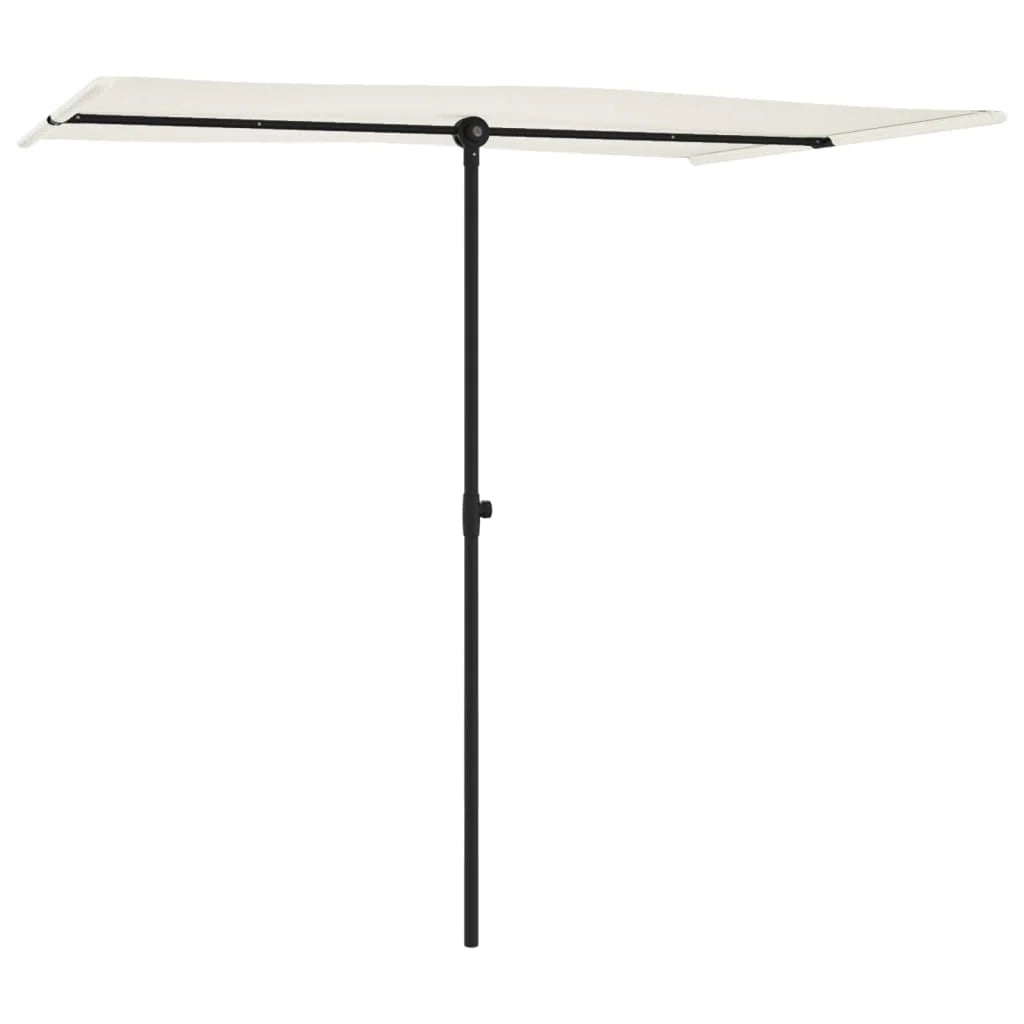 Ombrellone da esterno con palo in alluminio 2 x 1,5 m bianco sabbia 02_0021267