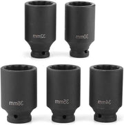 Set di chiavi a slancio 1/2" - 5 pezzi - 125 mm - 30/32/34/35/36 mm - per allentare viti
