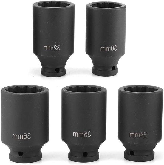 Set di chiavi a slancio 1/2" - 5 pezzi - 125 mm - 30/32/34/35/36 mm - per allentare viti