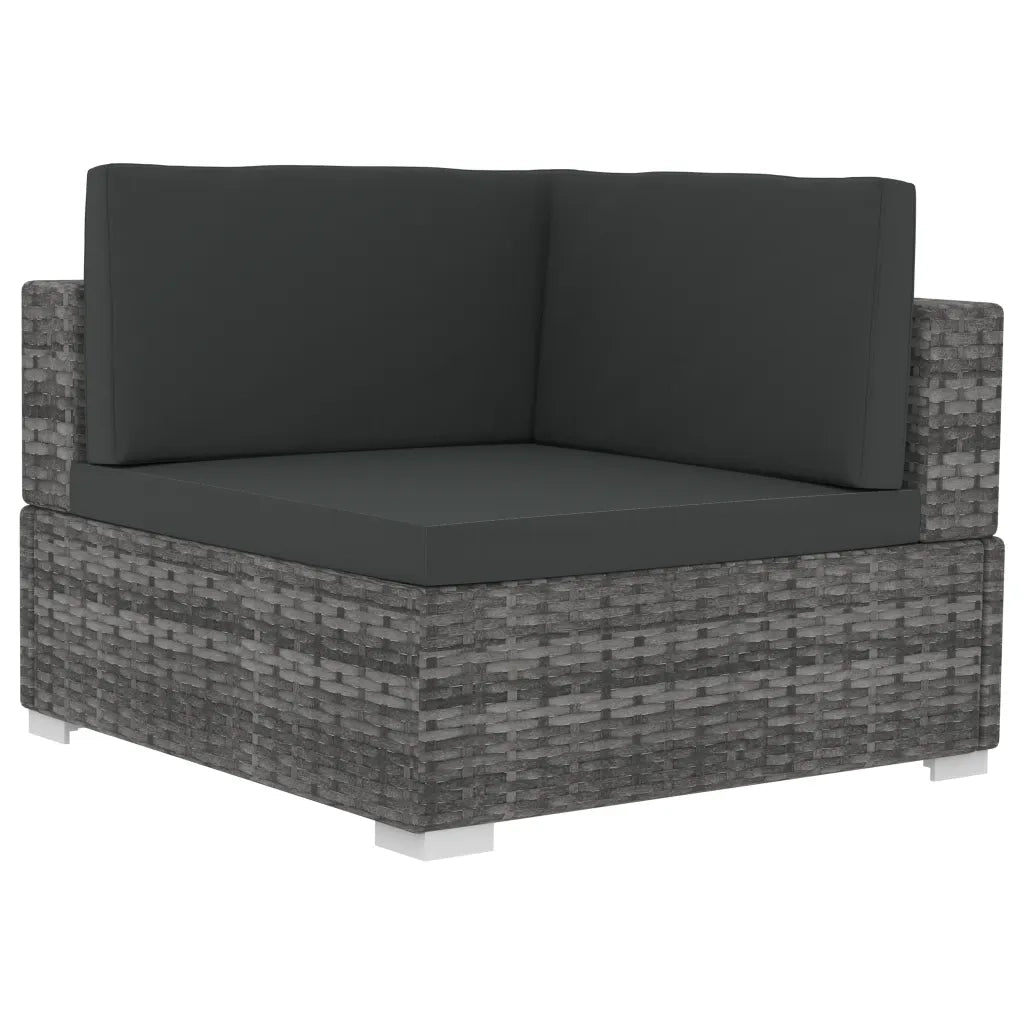 Poltrone Modulari ad Angolo con Cuscini 2 pz Polyrattan Grigio cod mxl 68563