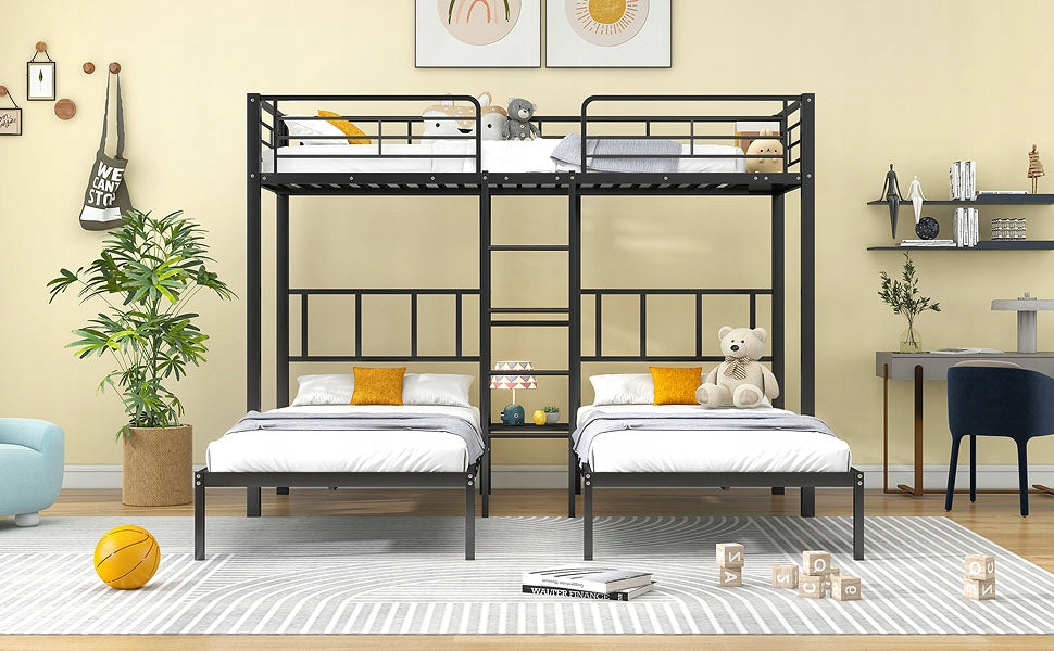 Letto a tre livelli - Xylo - 90x200*3 - Nero