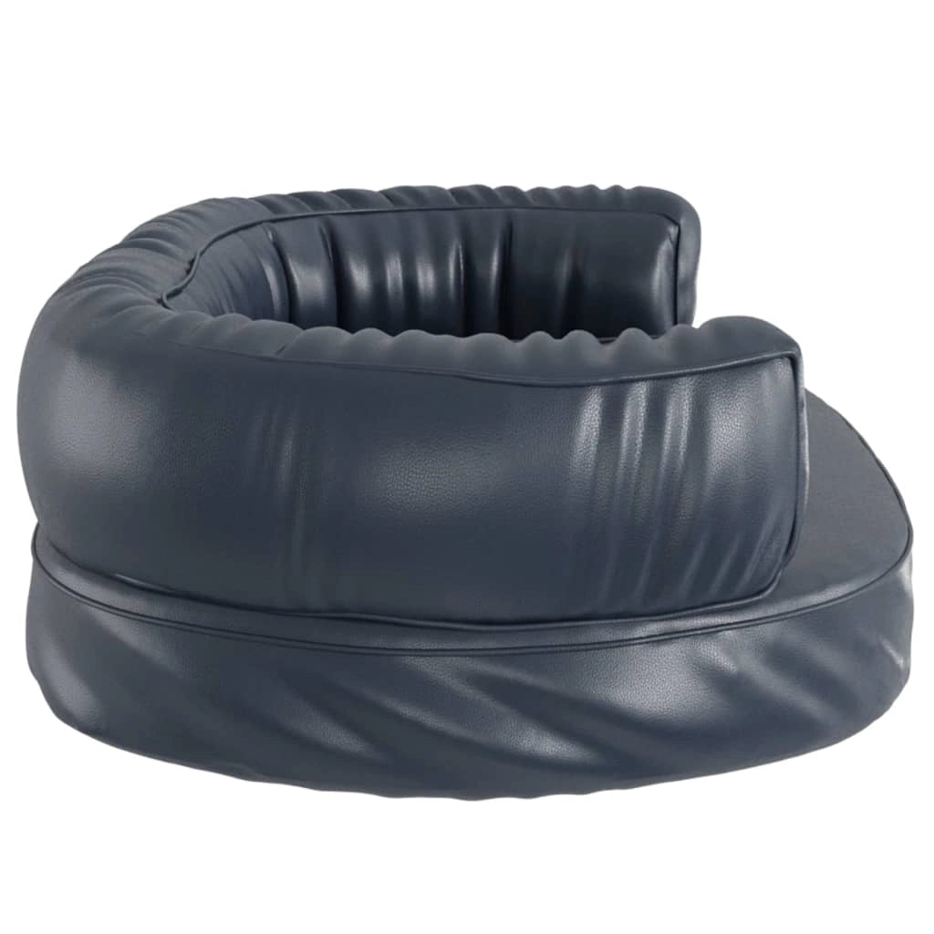 Cesta per cuccia per cani comodo divano ergonomico schiuma scura 60 x 42 cm similpelle blu 02_0043144