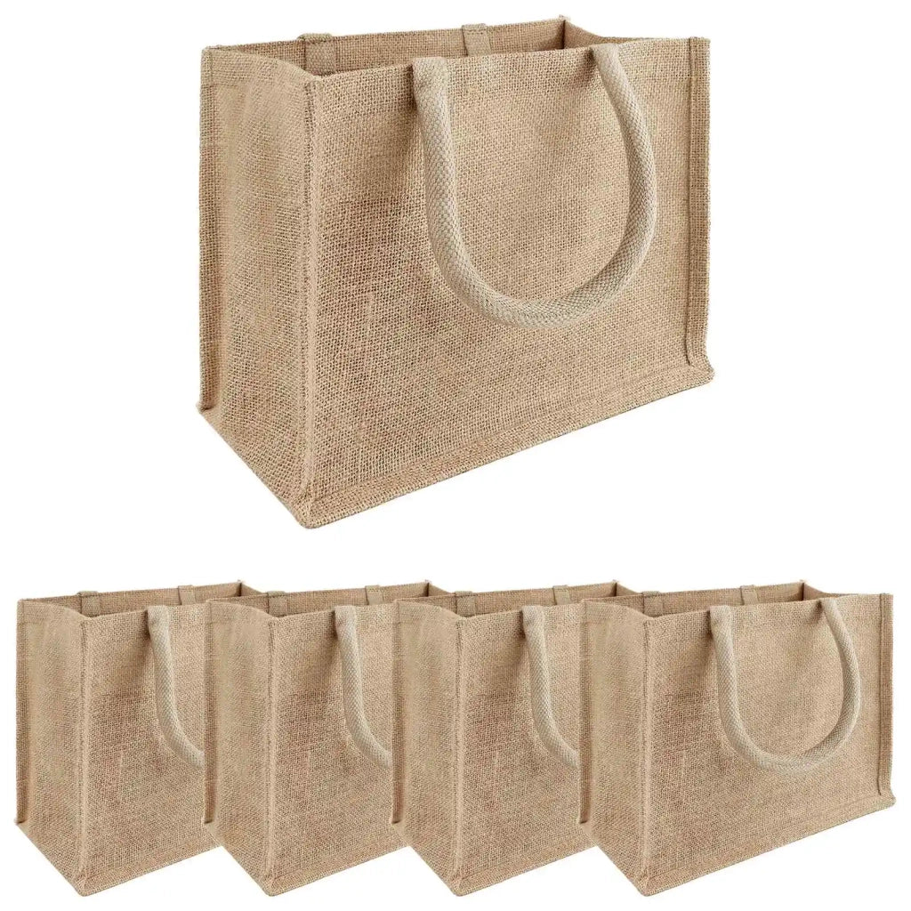 Borse in juta 5 pcs Naturale 26 x 22 x 14 cm 100% Juta Tossa 42012272