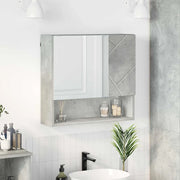 Mobiletto per specchio con porta Grigio cemento 59 x 17 x 55 cm