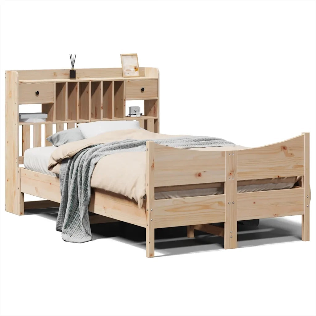 Letto senza Materasso 135x190 cm in Legno Massello di Pino