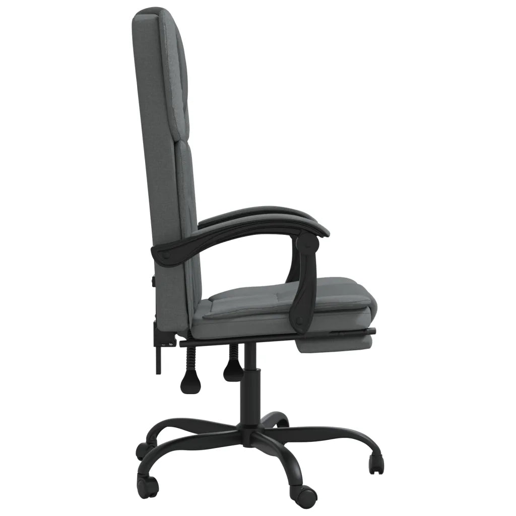 Sedia da Ufficio Reclinabile Grigio Scuro in Tessuto 349618
