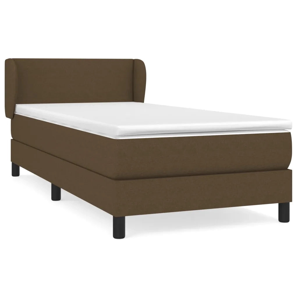 Giroletto a Molle con Materasso Marrone Scuro 90x190cm Tessuto 3126048