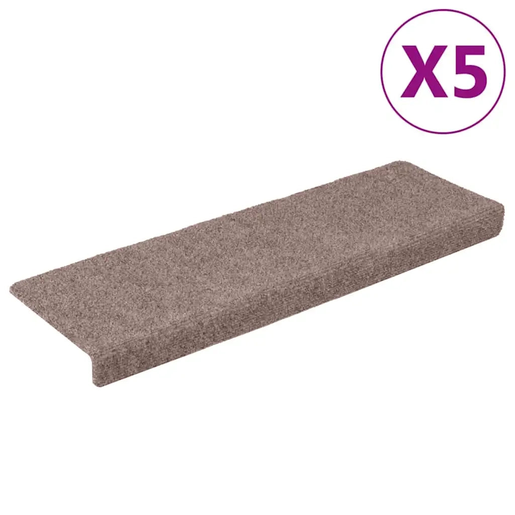 Tappetini per Scale 5 pz Marroni 65x25 cm Tessuto Agugliato  cod mxl 59141
