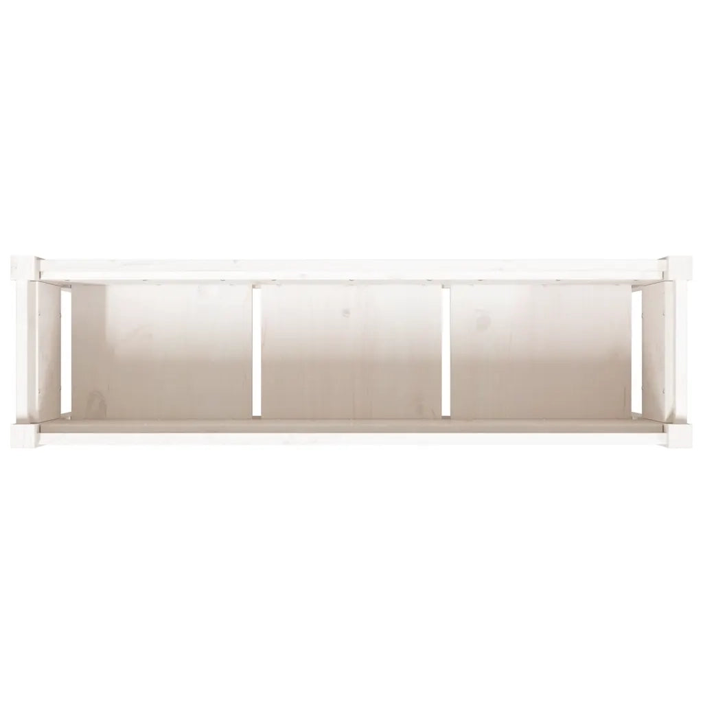 Fioriere da Giardino 2 pz con Gambe Bianche Legno Massello Pino 837567