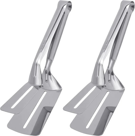 Due pezzi - Spiedini a doppia faccia - Spiedini per frittura - per frittura di pesce - Clip a forma di lama - Clip per bistecche - Clip per bistecche - Clip per frittura - 25,8*7,2 cm - acciaio inossidabile