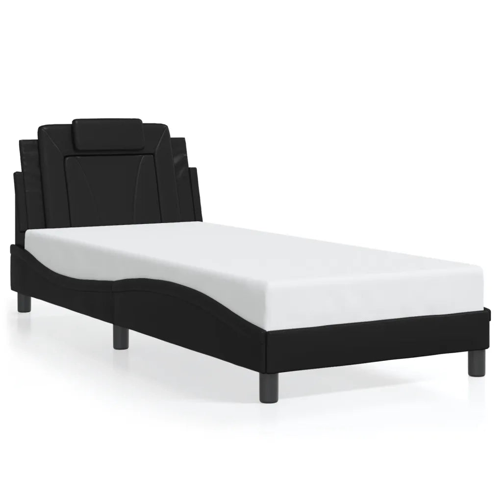 Giroletto Viana con LED senza Materasso Nero 90x190 cm